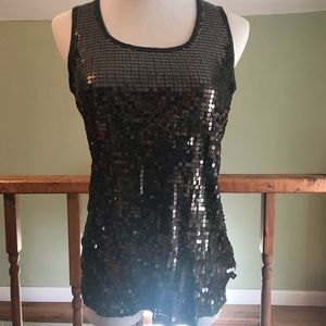 Michael Kors sequin tank top in dark grey